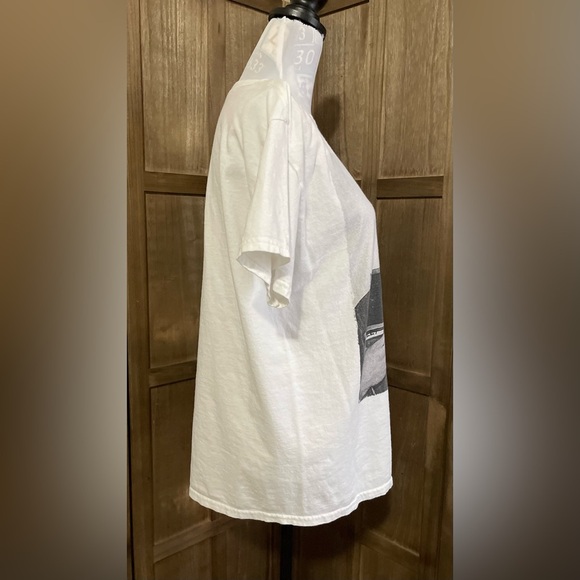 White Short Sleeve Tee with Elvis Presley Graphic - Picture 3 of 5